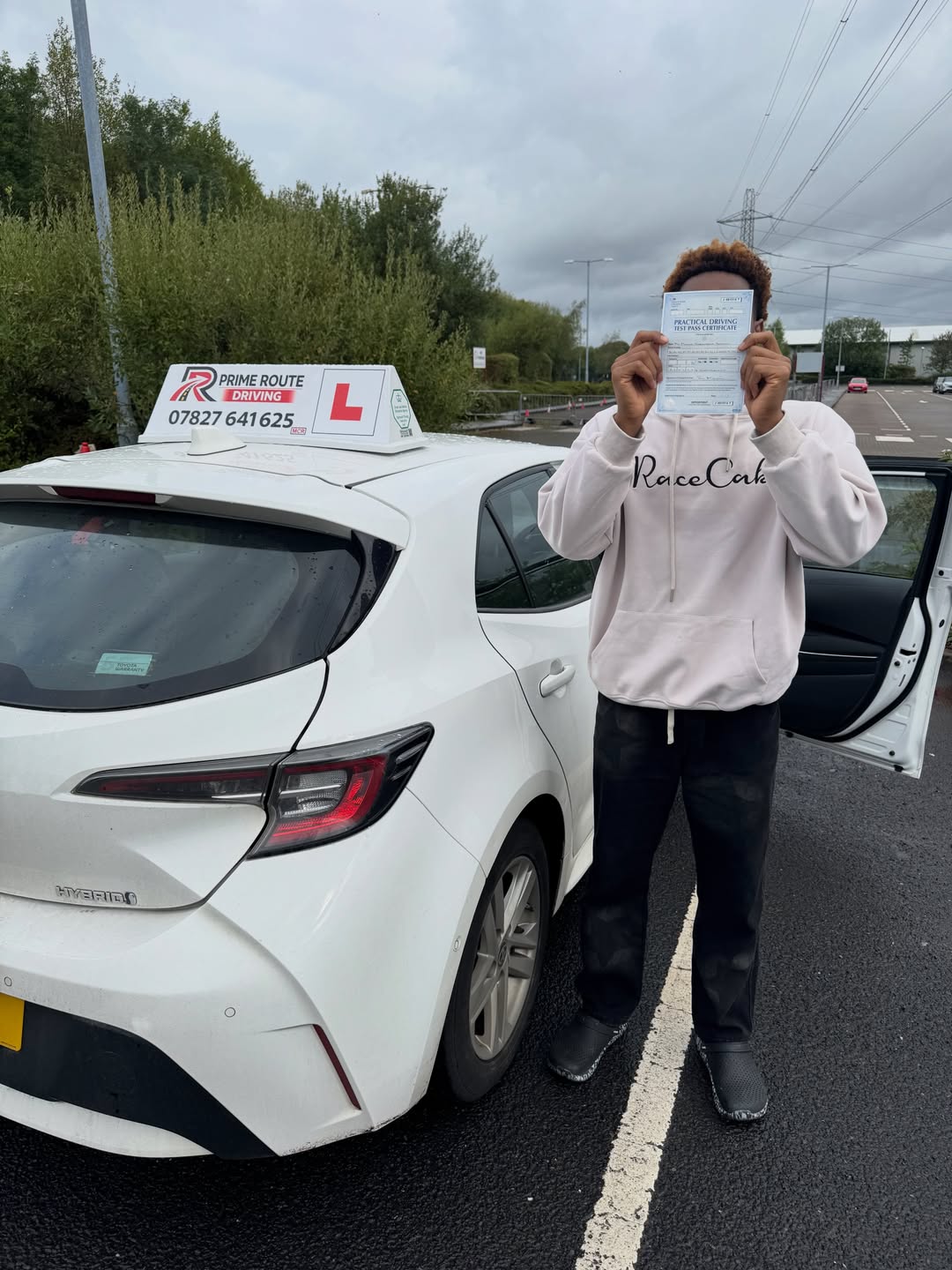 Prime Route learner with their practical driving test pass certificate 10