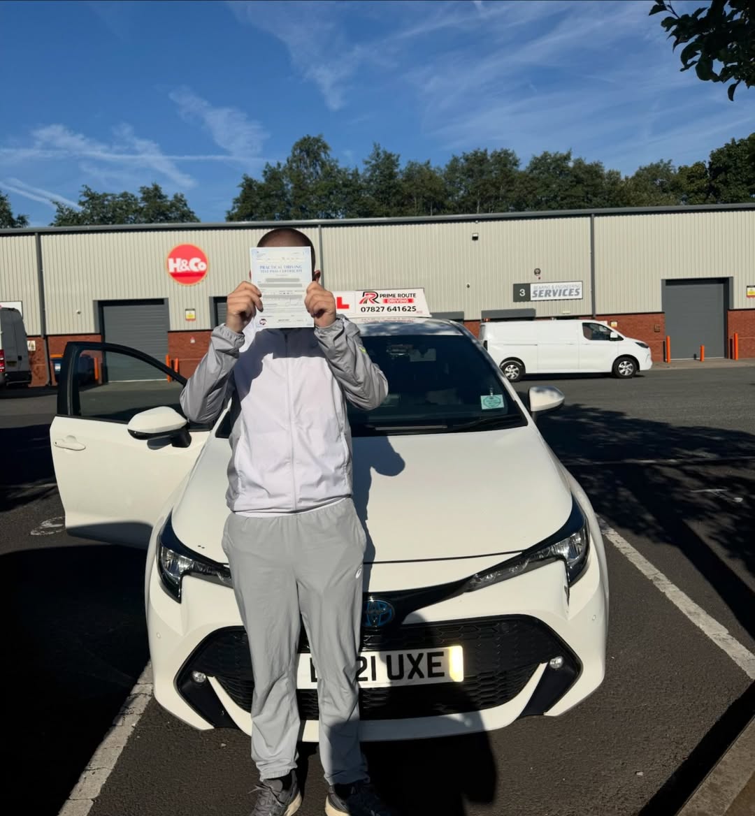 Prime Route learner with their practical driving test pass certificate 9