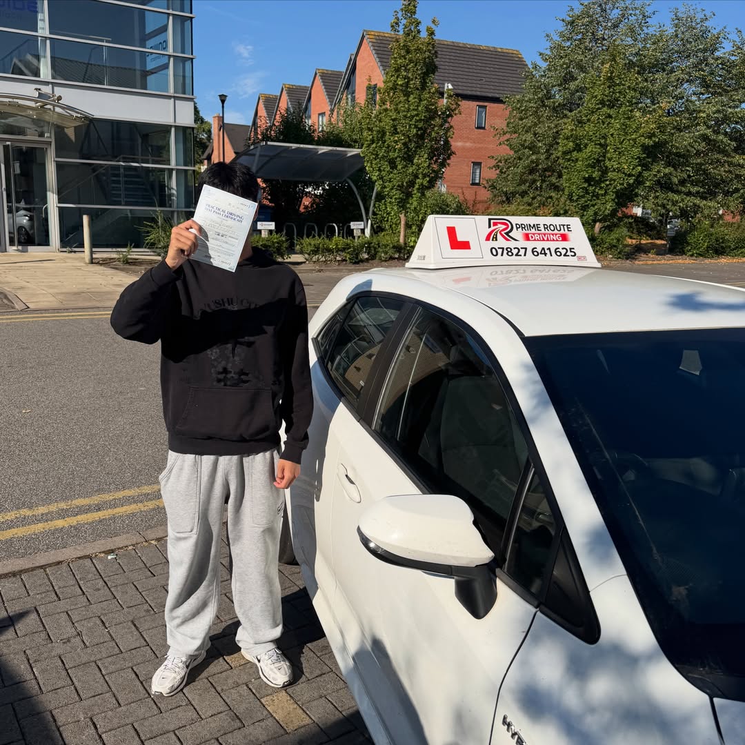 Prime Route learner with their practical driving test pass certificate 7